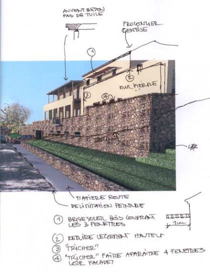 ébauche - corrections demandées par l'architecte