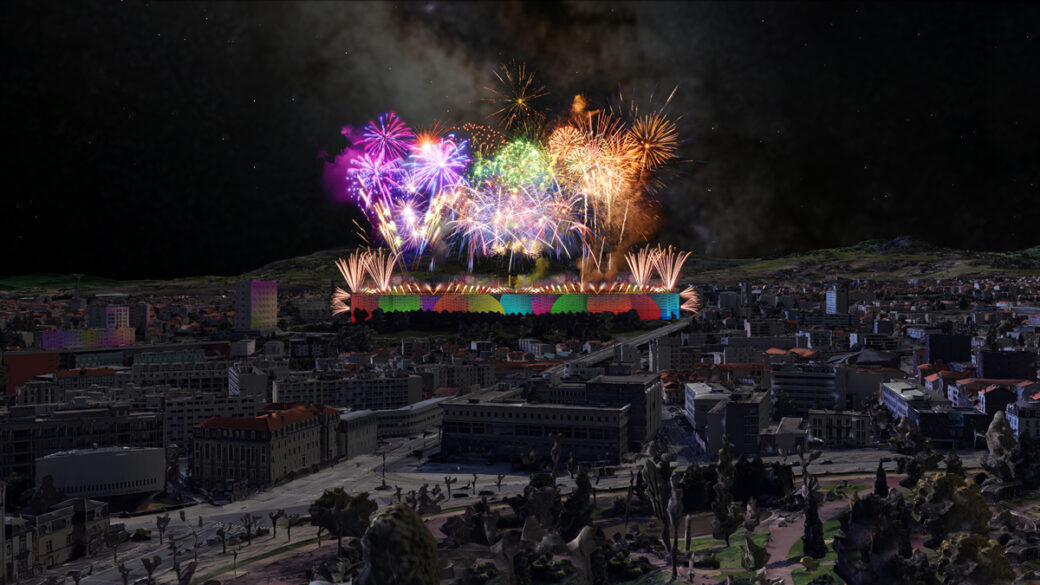 PROJET DE FEUX D'ARTIFICES TIRÉS DU HAUT DU TOIT DE LA MURAILLE DE CHINE. © Antonio Alvarez - fév. 2021